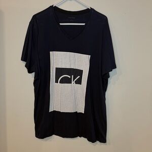 Calvin Klein Black and Blue Short Sleeve Tee with Logo